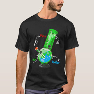 Weed Bong Elets Fire Water Air Thc Smoking Anatomy T-Shirt
