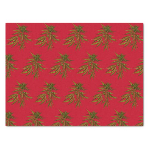 Weed Buds on Khaki Background Personalized Tissue Paper