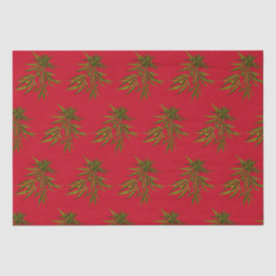 Weed Buds on Khaki Background Personalized Tissue Paper