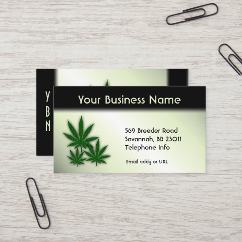 Weed Business Double Sided Green Business Card