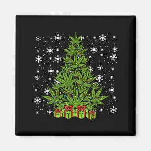 Weed Christmas Tree Funny Xmas T Men Women Magnet