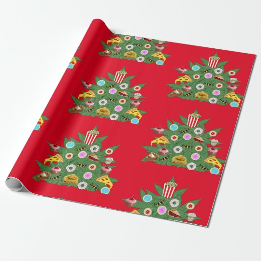 weed-christmas-tree-personalized-wrapping-paper-zazzle