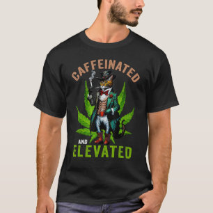 Weed Coffee Drinker Cat Fans Vintage Victorian T-Shirt