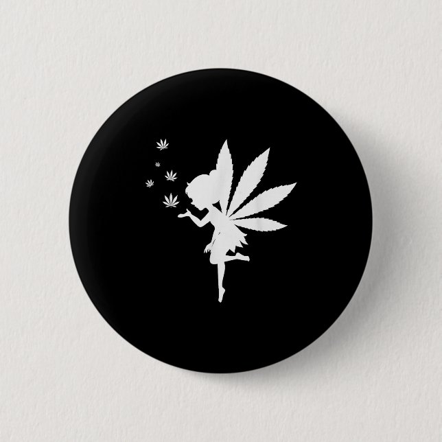 Weed Fairy Fantasy Leaf Stoner Pot Smoker  Button (Front)