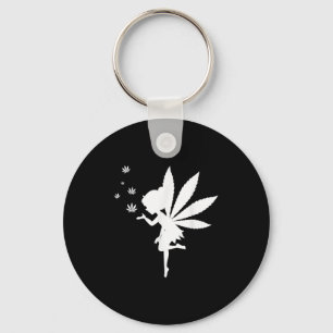 Weed Fairy Fantasy Leaf Stoner Pot Smoker Keychain
