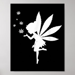 Weed Fairy Fantasy Leaf Stoner Pot Smoker  Poster