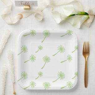 Weed Happens cute cynical dandelion Funny Vintage Paper Plates