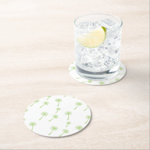 Weed Happens cute cynical dandelion Funny Vintage Round Paper Coaster
