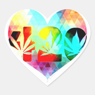 WEED HEART STICKER