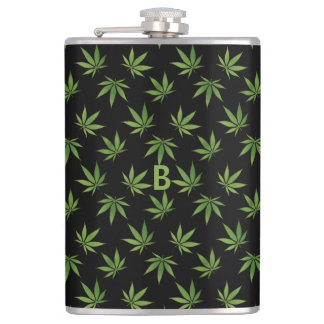 Weed Large Leaf Pattern | Optional Monogram/Name Flask
