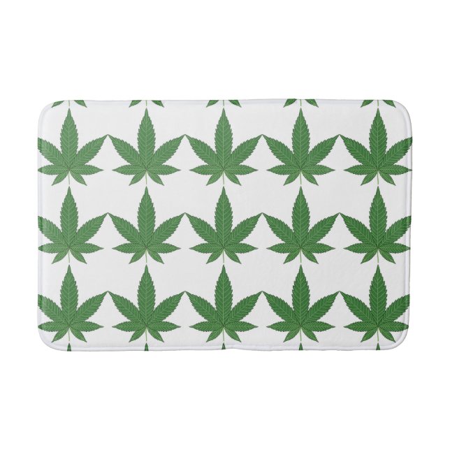 Weed Leaf Bathroom Mat (Front)