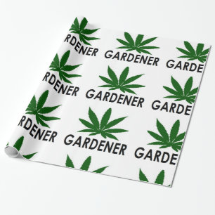 Weed Leaf Christmas Gardener xmas hanukkah party Wrapping Paper