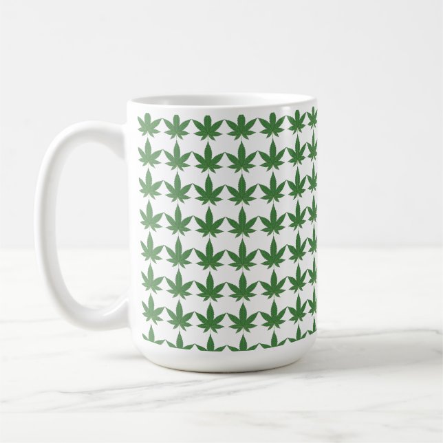Weed Leaf Christmas Personalized Coffee Mug (Left)