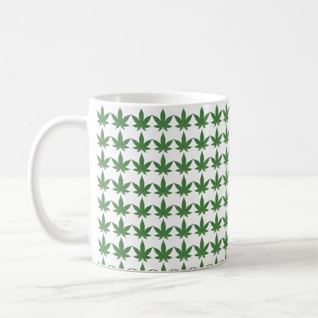 Weed Leaf Christmas Personalized Coffee Mug (Left)