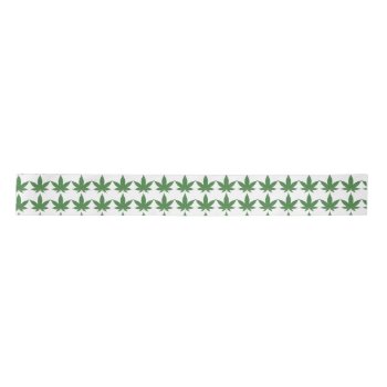 Weed Leaf Christmas Personalized Satin Ribbon by vicesandverses at Zazzle