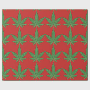 Weed Leaf Christmas Wrapping Paper