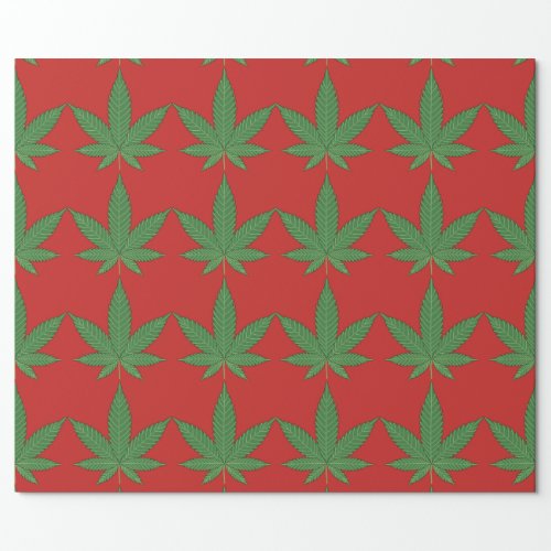 Weed Leaf Christmas Wrapping Paper