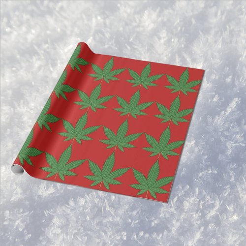 Weed Leaf Christmas Wrapping Paper