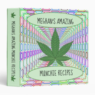 Weed Leaf Munchies Personalized 3 Ring Binder