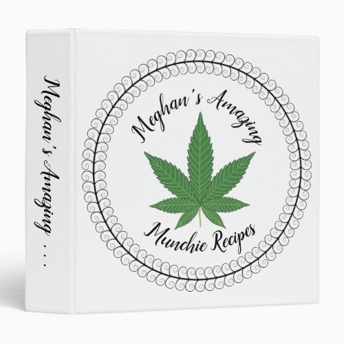 Weed Leaf Munchies Recipe Binder Personalized