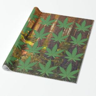 Kush KARDS Green Pot Leaf Wrapping Paper