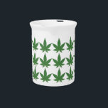 Weed Leaf Personalized Beverage Pitcher<br><div class="desc">Weed Leaf Personalized pitcher features rows of weed leaves. Personalize it by changing the images,  background,  colors or adding your own text. Some people will see pretty leaves. Some people will see just how special your unique gift is.</div>