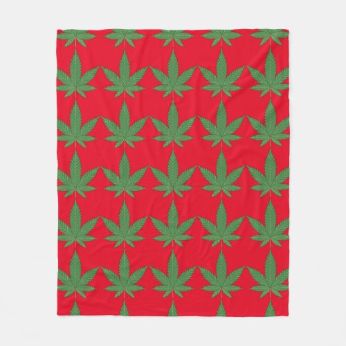 Weed Leaf Personalized Fleece Blanket
