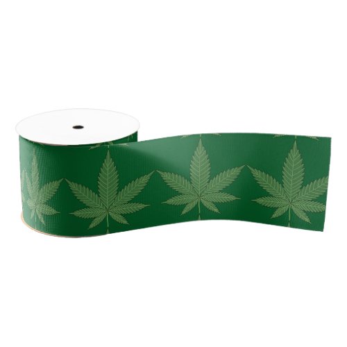 Weed Leaf Personalized Grosgrain Ribbon