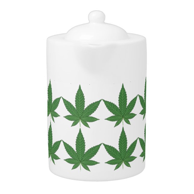 Weed Leaf Personalized Teapot (Front)
