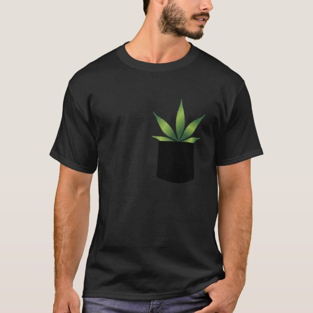 Weed Leaf Pocket T-Shirt (Front)