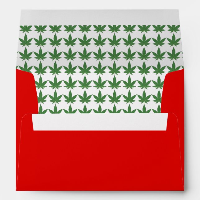 Weed Leaf Pot Luck Personalized Envelope (Back (Bottom))