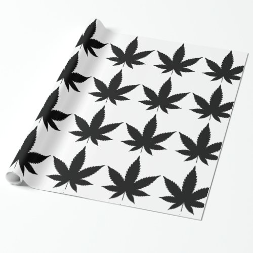 Weed Leaf Silhouette Wrapping Paper