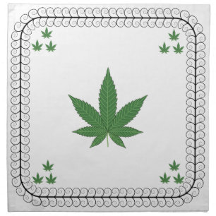 Weed Leaf Tree Swirl Trim Cloth Napkin