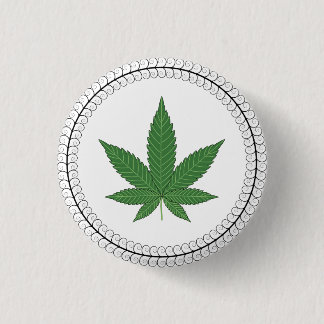 Weed Leaf Tree Swirl Trim Personalized Button
