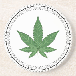 Weed Leaf Tree Swirl Trim Personalized Coaster