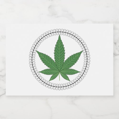 Weed Leaf Tree Swirl Trim Personalized Food Label