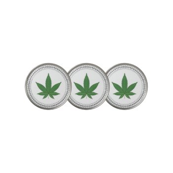 Weed Leaf Tree Swirl Trim Personalized Golf Ball Marker by vicesandverses at Zazzle