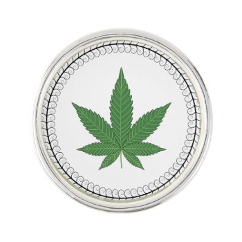 Weed Leaf Tree Swirl Trim Personalized Lapel Pin by vicesandverses at Zazzle