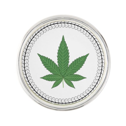 Weed Leaf Tree Swirl Trim Personalized Lapel Pin