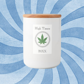 Weed Leaf Tree Swirl Trim Personalized Stash Food Label