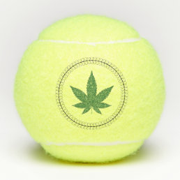 Weed Leaf Tree Swirl Trim Personalized Tennis Balls