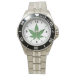 Weed Leaf Tree Swirl Trim Personalized Watch at Zazzle