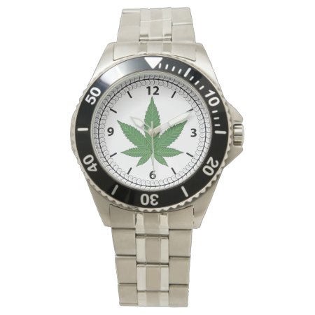 Weed Leaf Tree Swirl Trim Personalized Watch