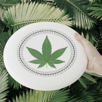 Weed Leaf Tree Swirl Trim Personalized Wham-o Frisbee by vicesandverses at Zazzle