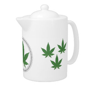 Weed Leaf Tree Swirl Trim Teapot