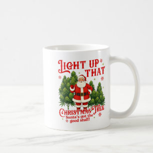 Weed Lover Smoking Light Up Christmas Tree Coffee Mug