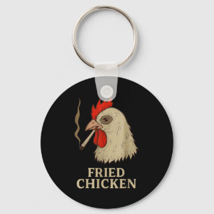 Weed Meme Funny Fried Chicken Smoking  Keychain