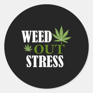 Weed Out Stress Mental Health Awareness Classic Round Sticker