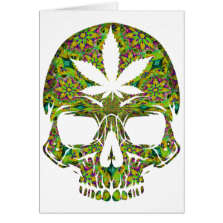 Weed Skull Skeleton Head Cards