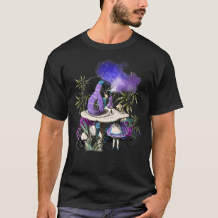 Weed smoking caterpillar and Alice In Wonderland T-Shirt